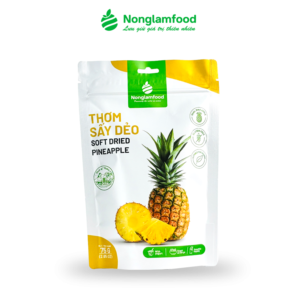 THƠM SẤY DẺO - TÚI 75 GRAM| ĂN VẶT TỐT CHO SỨC KHỎE| HEALTHY SNACK