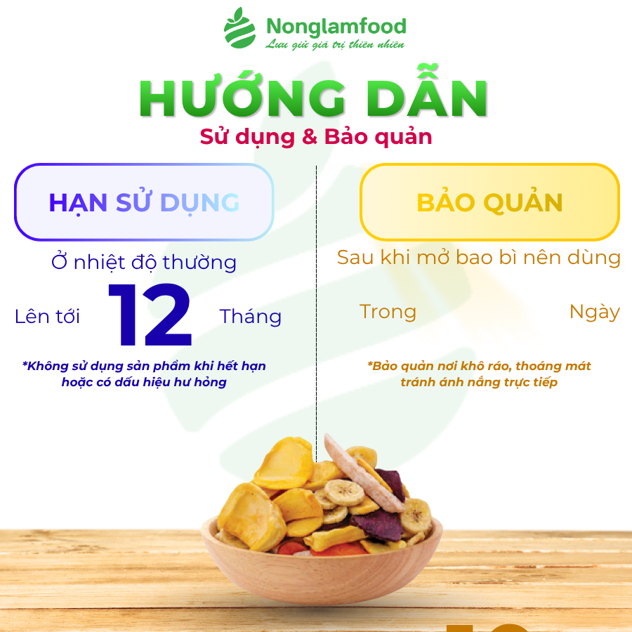 THẬP CẨM SẤY GIÒN | TÚI 100G | CRISPY MIXED FRUIT | HEALTHY SNACK