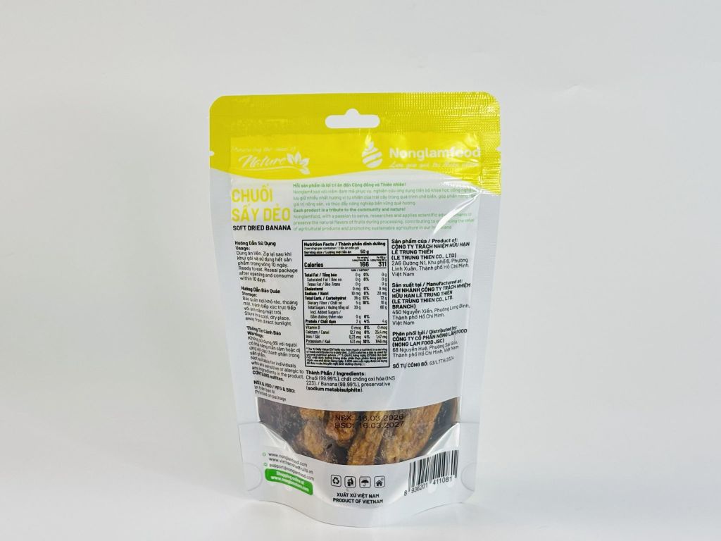 CHUỐI SẤY DẺO | TÚI 100G | DRIED BANANA | HEALTHY SNACK
