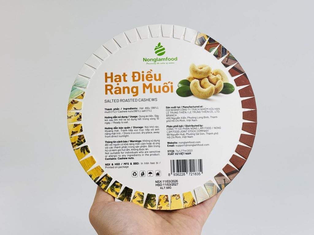 HẠT ĐIỀU RANG MUỐI | HỘP HÌNH NÓN 50G | SALT CASHEW NUTS | TRAVEL SOUVENIRS