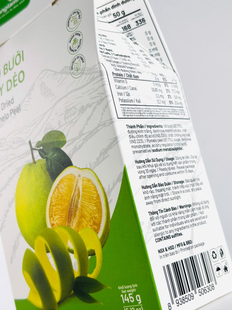 VỎ BƯỞI SẤY DẺO | HỘP 145G | DRIED POMELO PEEL | HEALTHY SNACK