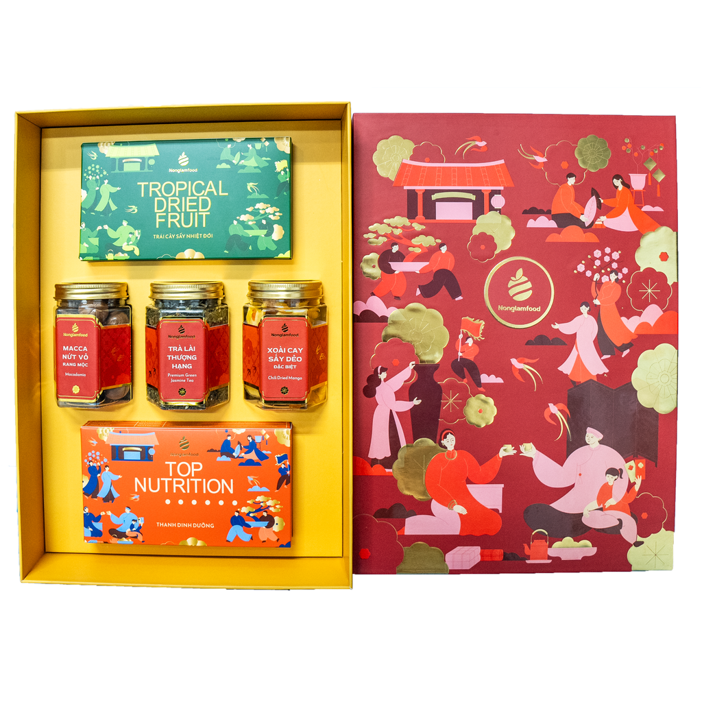 Bộ quà tết 2026 - THỊNH VƯỢNG 02 | Set Quà Tết Nonglamfood | Vẹn Nguyên Hương Tết – Gắn Kết Yêu Thương