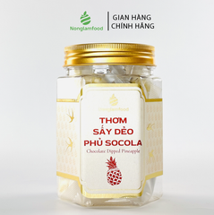 THƠM SẤY DẺO PHỦ SOCOLA NONGLAMFOOD HŨ 150G | HỦ LỤC GIÁC ĐẶC BIỆT | QUÀ TẶNG CAO CẤP