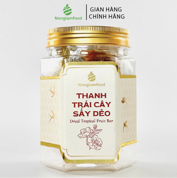 THANH TRÁI CÂY SẤY DẺO NONGLAMFOOD HŨ 150G | HỦ LỤC GIÁC ĐẶC BIỆT | QUÀ TẶNG CAO CẤP