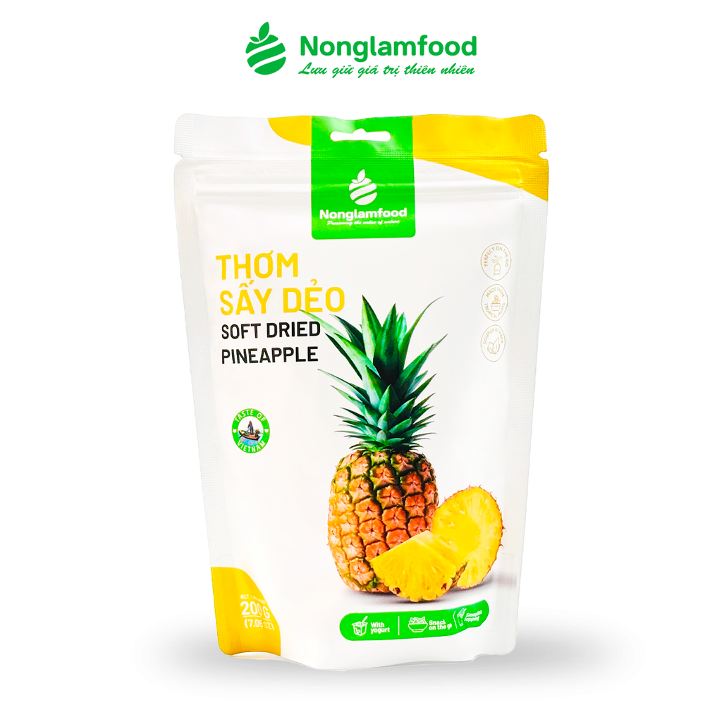 THƠM SẤY DẺO - TÚI 200 GRAM| ĂN VẶT TỐT CHO SỨC KHỎE| HEALTHY SNACK