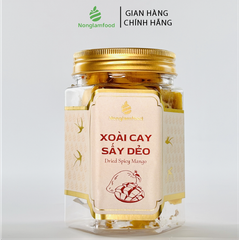 XOÀI CAY SẤY DẺO THƯỢNG HẠNG NONGLAMFOOD HŨ 150G | HỦ LỤC GIÁC ĐẶC BIỆT | QUÀ TẶNG CAO CẤP