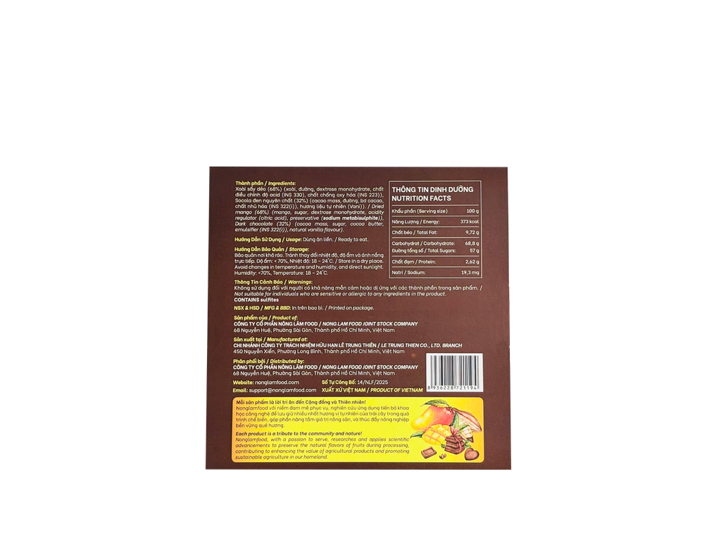 XOÀI SẤY DẺO PHỦ SOCOLA | HỘP 200G | CHOCO DRIED MANGO | TROPICAL FRUIT