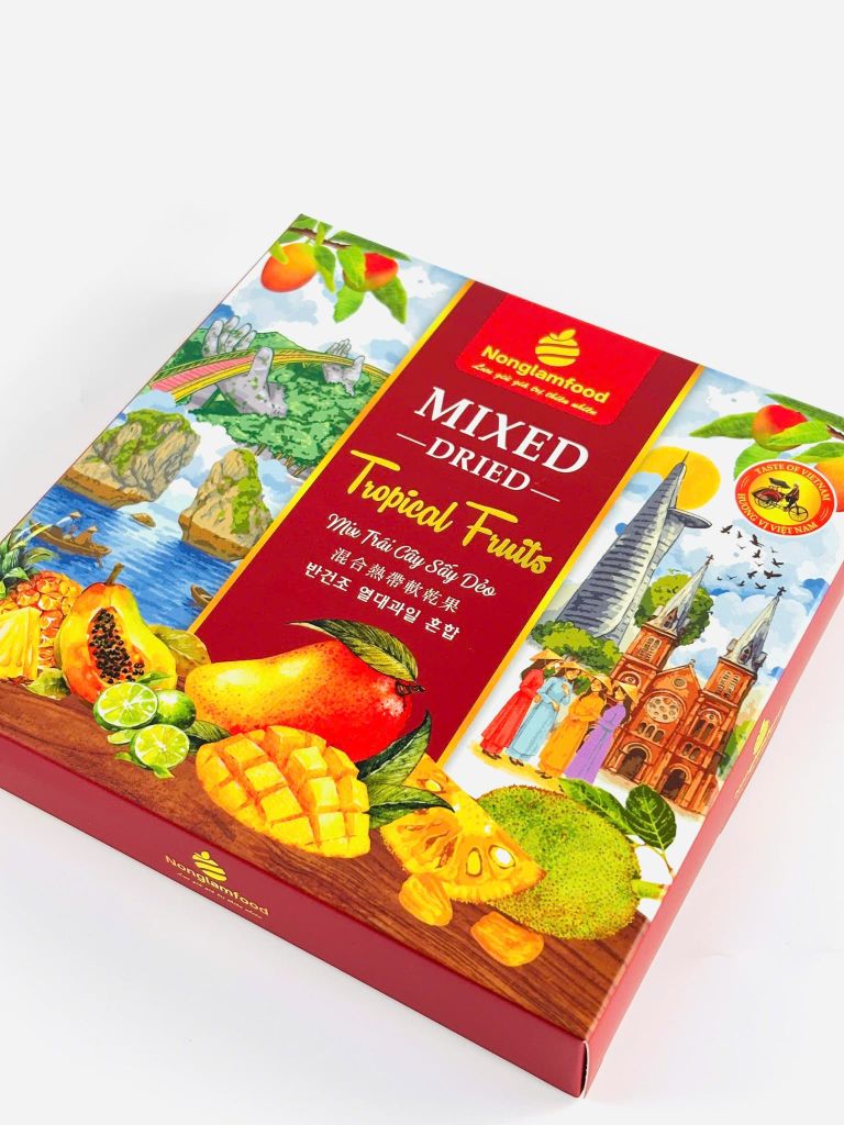 Mix Trái Cây Sấy Dẻo Nonglamfood hộp 200g | Ăn vặt tốt cho sức khỏe | Tropical Food