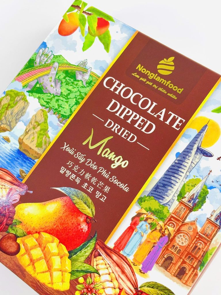 XOÀI SẤY DẺO PHỦ SOCOLA | HỘP 200G | CHOCO DRIED MANGO | TROPICAL FRUIT