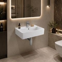 chậu lavabo treo tường phòng tắm nhỏ kích thước 550x320mm