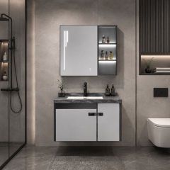 Tủ Chậu Lavabo Treo Tường 80x50 PVC Chống Nước Cao Cấp