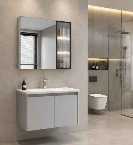 Tủ Chậu Lavabo Treo Tường 810x500mm PVC Chống Nước Cao Cấp