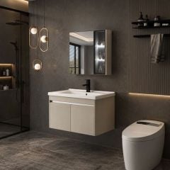 Tủ Chậu Lavabo Treo Tường 800×480 Gương Phôi Bỉ Cao Cấp