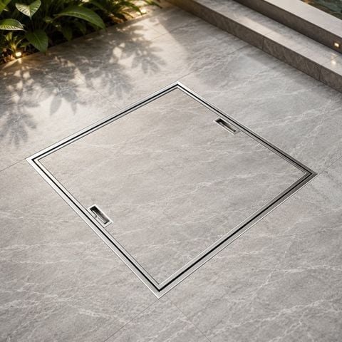 Nắp Bể Ngầm Inox 304 Âm Sàn 700x700 mm Chịu Tải 500kg