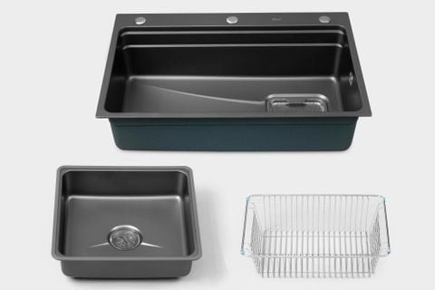 Chậu rửa bát inox 304 CRB7548 nano đen cao cấp