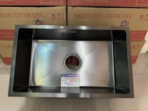Chậu Rửa Bát 1 Hố Âm Bàn Nano Đen 60x45x24cm – Inox Cao Cấp