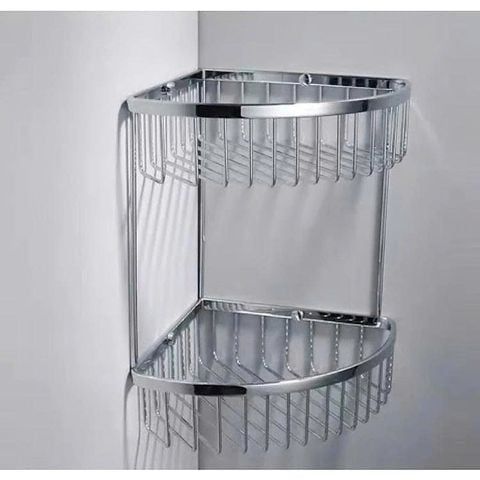 Kệ Để Đồ Phòng Tắm Inox 304 2 Tầng – Gắn Góc, Không Gỉ
