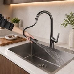 VC1990 - Vòi Rửa Bát Đồng Thau Mạ PVD Gun Grey Cao Cấp