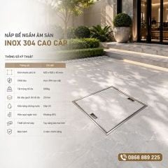 Nắp Hố Ga Inox 304 Âm Sàn 600x600 Cho Biệt Thự Cao Cấp
