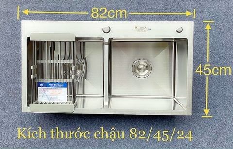 Chậu rửa bát inox 304 hai hố cân KTC8245 – Cao cấp, chống ồn