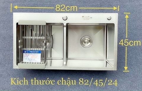 Chậu rửa bát inox 304 hai hố cân KTC8245 – Cao cấp, chống ồn