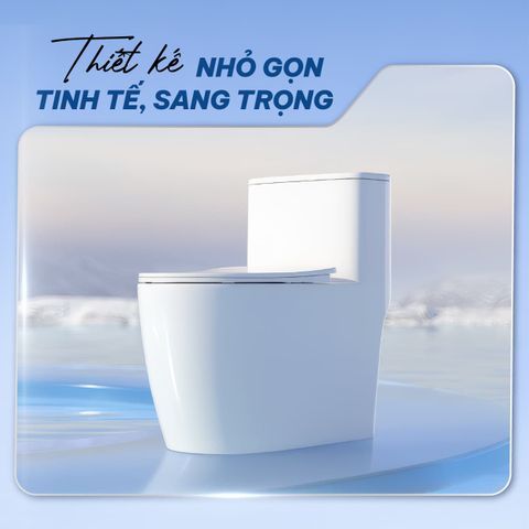 Bồn cầu liền khối Hàn Quốc LK177 – Nhỏ gọn, xả xoáy êm mạnh