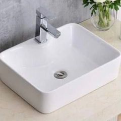 Lavabo LV 324D đặt bàn, sứ trắng nano chống bám bẩn