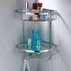 Kệ Để Đồ Phòng Tắm Inox 304 2 Tầng – Gắn Góc, Không Gỉ