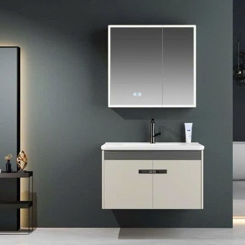 Tủ Lavabo Treo Tường Cao Cấp 600×480 mm – Gương LED & Tủ PVC Chống Nước