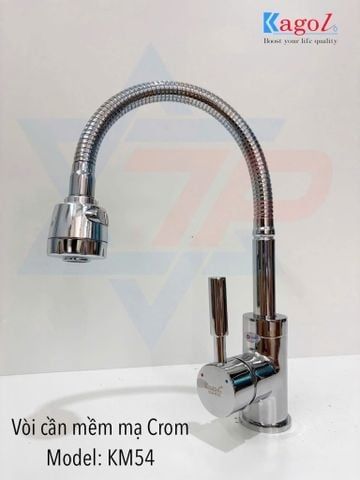 Vòi Rửa Bát Cần Mềm Mạ Crom KM54 – Đồng Thau Cao Cấp