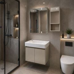 Tủ Lavabo Treo Tường L60X30cm Nhỏ Gọn, Hiện Đại