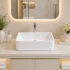 Chậu Lavabo Dương Bàn LV324 Men Sứ Cao Cấp 480x380x140mm