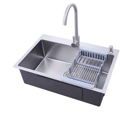 Chậu rửa bát inox 304 680x450 – bản dày, chống ồn, bền vượt trội