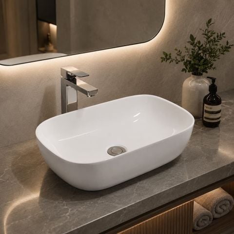 Chậu Lavabo Đặt Bàn LV8417 – Thiết Kế Sang Trọng, Nhỏ Gọn Cho Phòng Tắm Hiện Đại