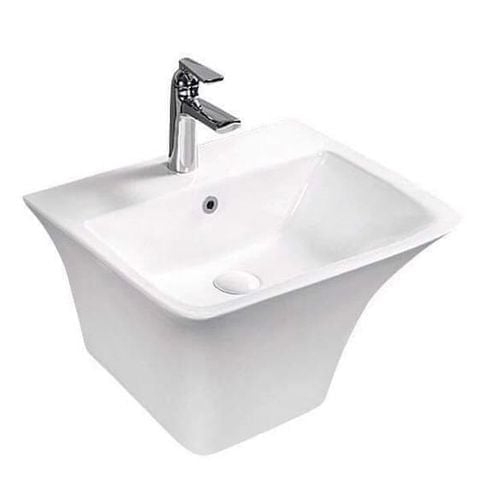 Chậu Rửa Mặt Treo Tường Vuông Vát LC-03 Men Sứ Cao Cấp