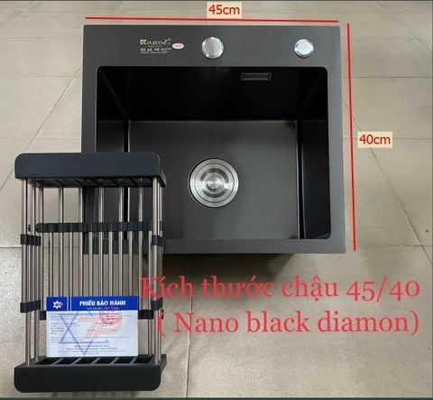 Chậu rửa bát 1 hố KND4540 nano đen – Sang trọng & bền bỉ