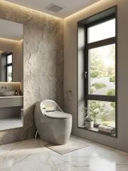 Bồn Cầu Màu Xám Hiện Đại – Xả Xoáy, Men Nano Ceramics