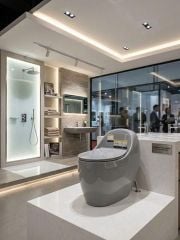 Bồn Cầu Màu Xám Hiện Đại – Xả Xoáy, Men Nano Ceramics