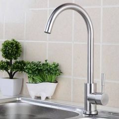 Vòi rửa bát nóng lạnh cần cứng inox 304 thân tròn bền đẹp