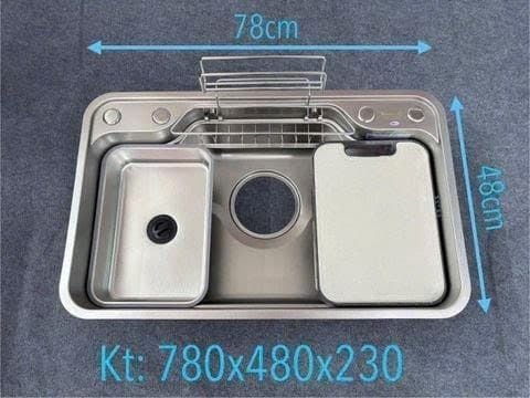 Chậu Rửa Bát Inox SUS304 K7848 N304 Cao Cấp 780x480mm