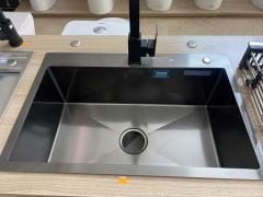 Chậu rửa bát 1 hố nano đen 68x45cm inox SUS cao cấp