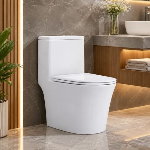 Bệt liền khối LK135 – Bồn cầu 1 khối cao cấp công nghệ Hàn Quốc