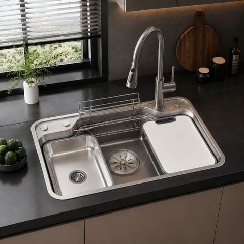 Chậu Rửa Bát Inox SUS304 K7848 N304 Cao Cấp 780x480mm