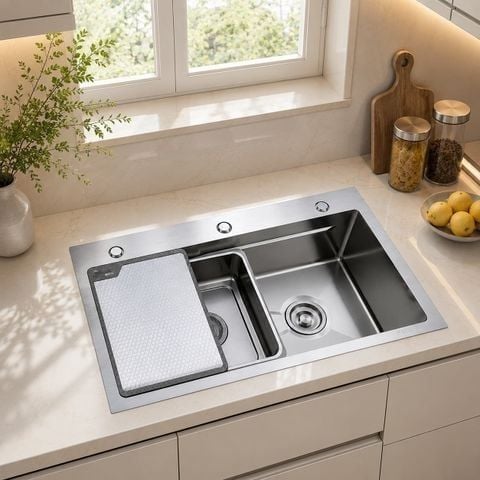 Chậu rửa bát 1 hố 68x46 inox 304 dày 3mm chống ồn