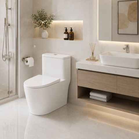 Bồn Cầu Liền Khối Hàn Quốc LK177 – Thiết Kế Sang Trọng, Xả Xoáy 4 Chiều