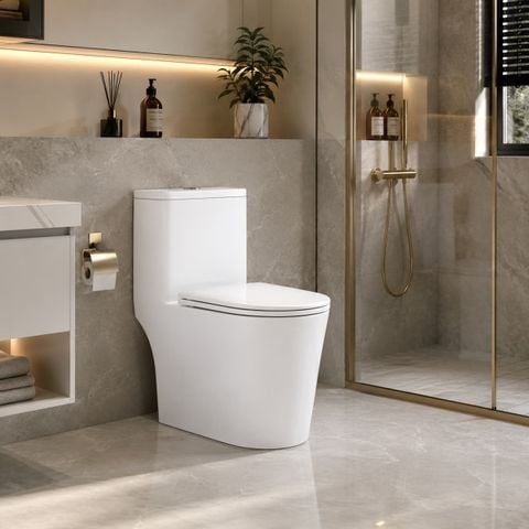 Bệt liền khối LK135 – Bồn cầu 1 khối cao cấp công nghệ Hàn Quốc