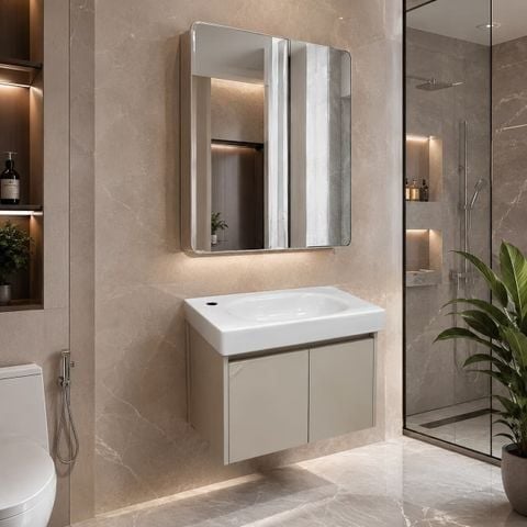 Tủ Lavabo Treo Tường L60X30cm Nhỏ Gọn, Hiện Đại