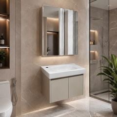 Tủ Lavabo Treo Tường L60X30cm Nhỏ Gọn, Hiện Đại