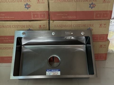 Chậu rửa bát 1 hố nano đen chống xước KND8050 800x500mm