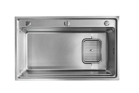 Chậu rửa bát 1 hố inox 304 vân Linen Neoshield 75×46 – chống xước